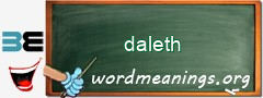 WordMeaning blackboard for daleth